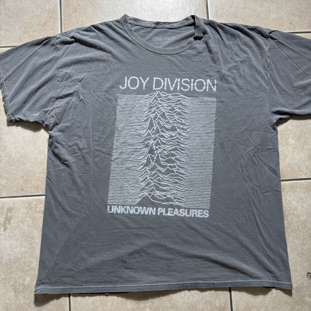Joy Division Unknown Pleasures T Shirt One Size Grey Graphic Band Tee Short Slve